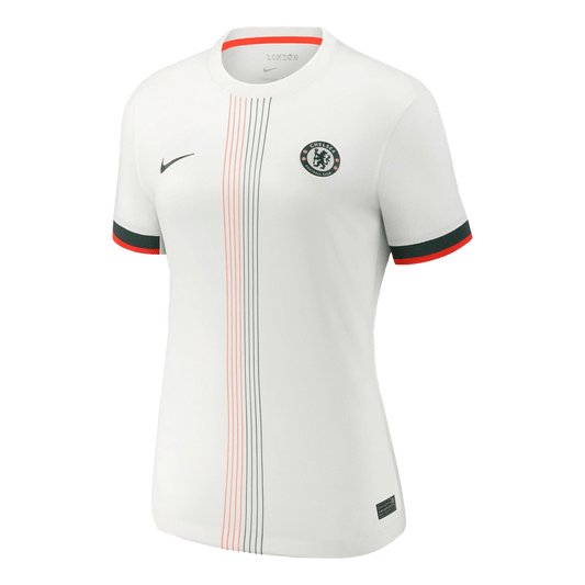 Camiseta de fútbol visitante del Chelsea para mujer 2025/26, blanca