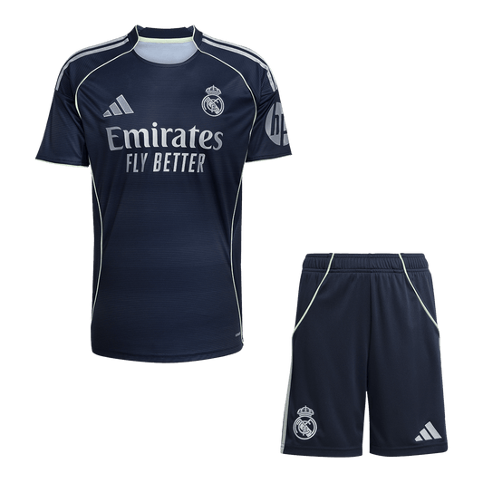Kit de camiseta de fútbol visitante del Real Madrid 2025/26