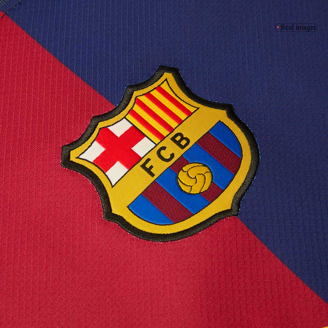 Camiseta de fútbol local del Barcelona RAPHINHA #11 2024/25, roja y azul - UCL