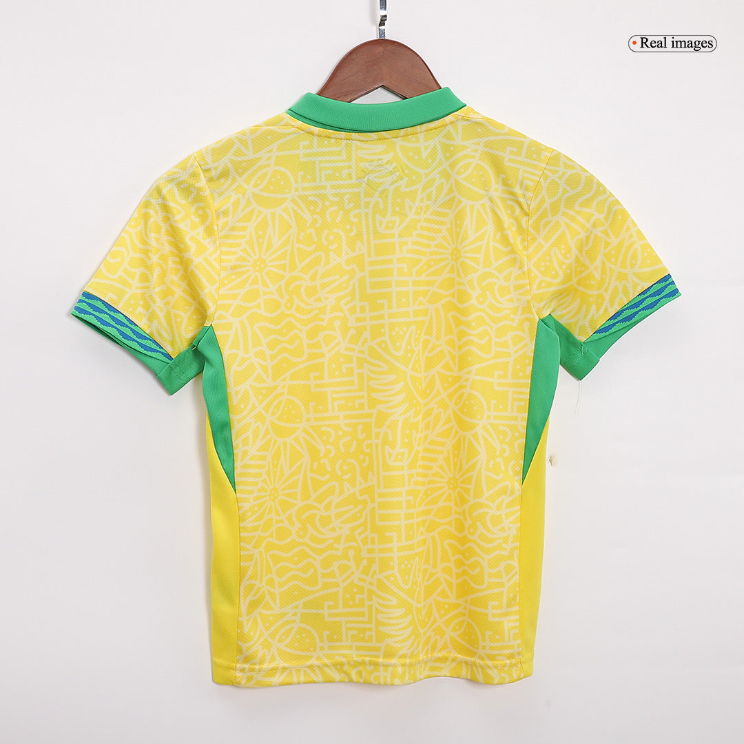 Kit de fútbol local de Brasil para niños (camiseta y pantalón corto) Copa América 2024
