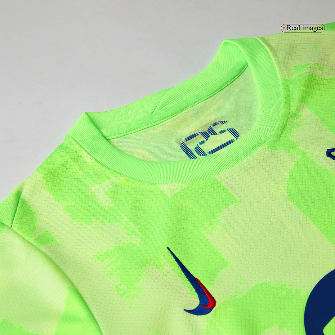 Kits de fútbol personalizados de tercera equipación del Barcelona para niños 2024/25