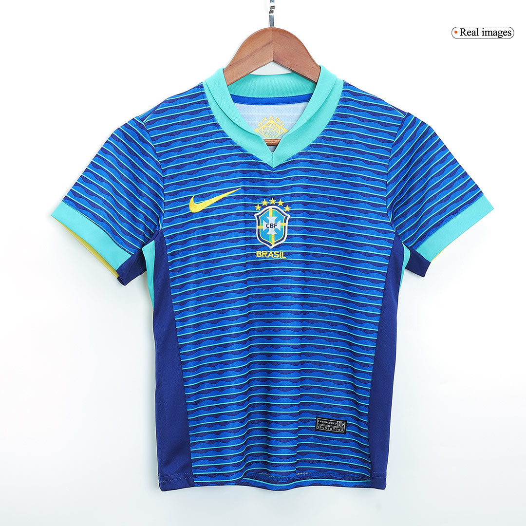 Kit de fútbol visitante de Brasil para niños (camiseta y pantalón corto) Copa América 2024