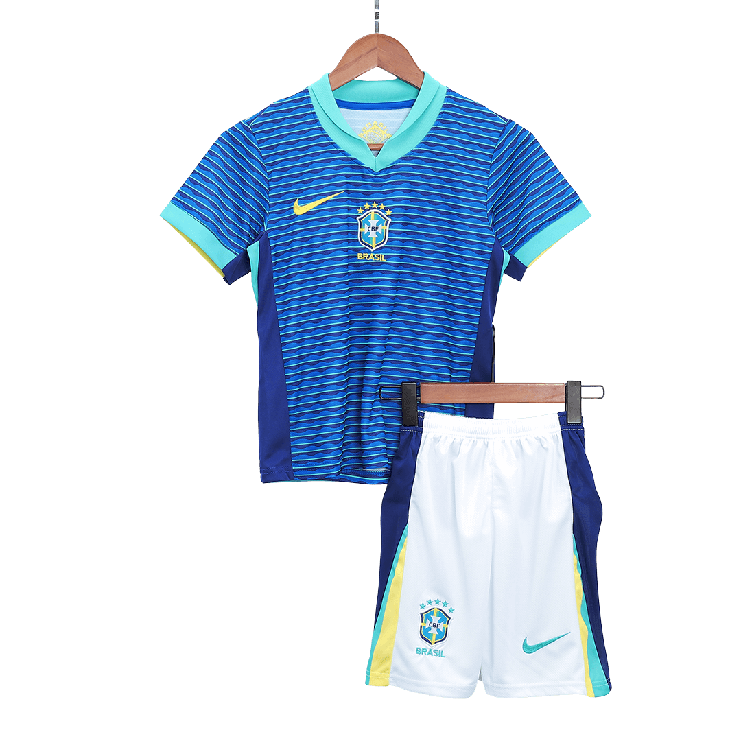 Kit de fútbol visitante de Brasil para niños (camiseta, pantalón corto y medias) Copa América 2024
