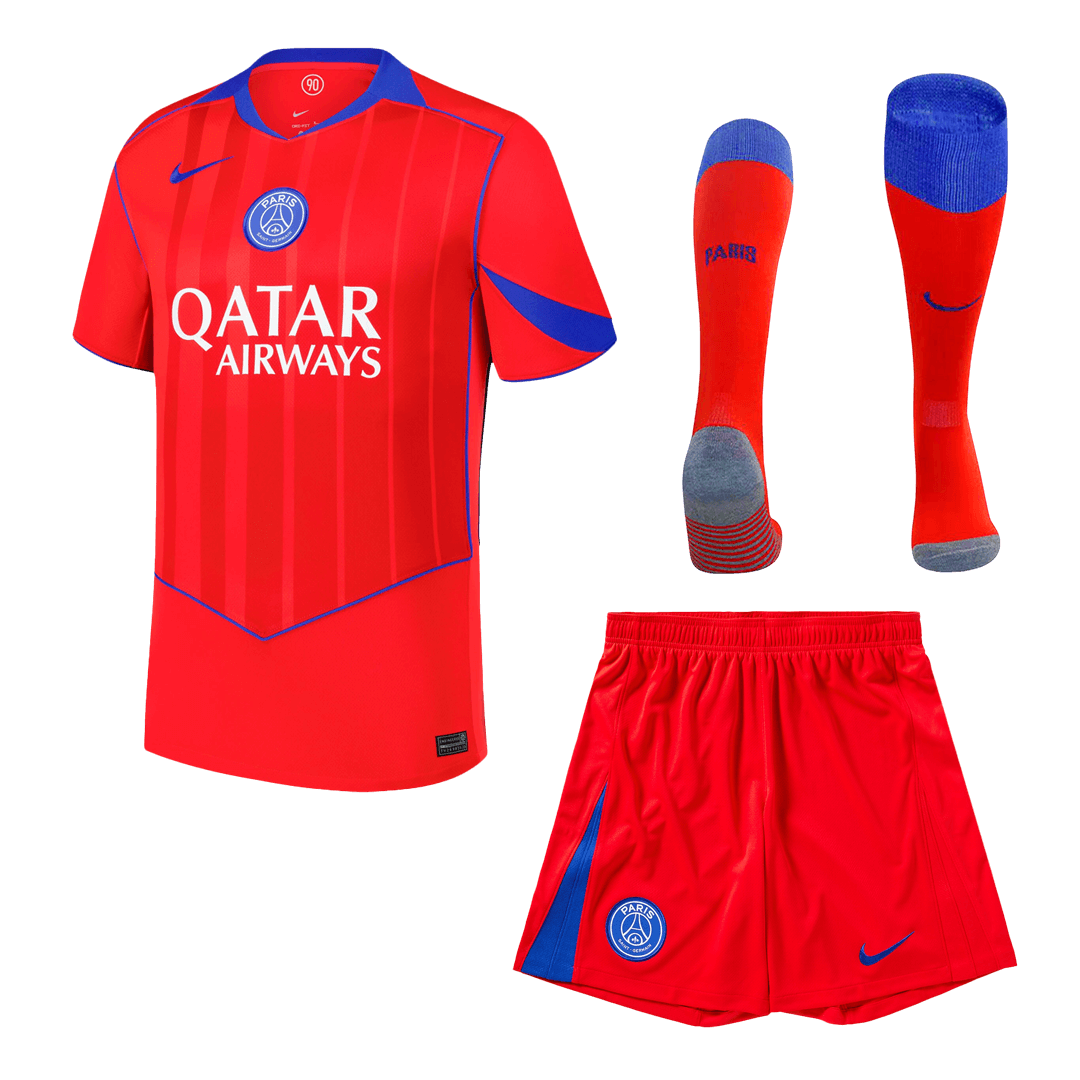 Kit de fútbol visitante del PSG (camiseta, pantalón corto y medias) 2025/26