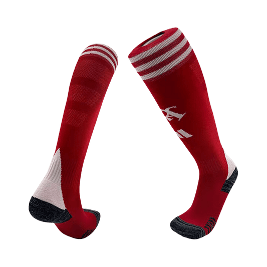 Calcetines rojos de local del Arsenal para niños 25/26