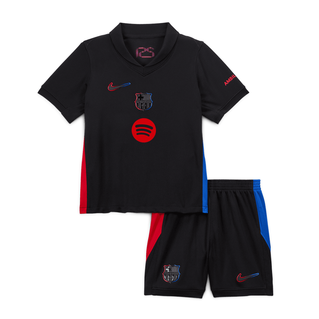 Kit de visitante del Barcelona para niño (Kit y pantalón corto) 2024/25 - Logotipo de Spotify sin texto