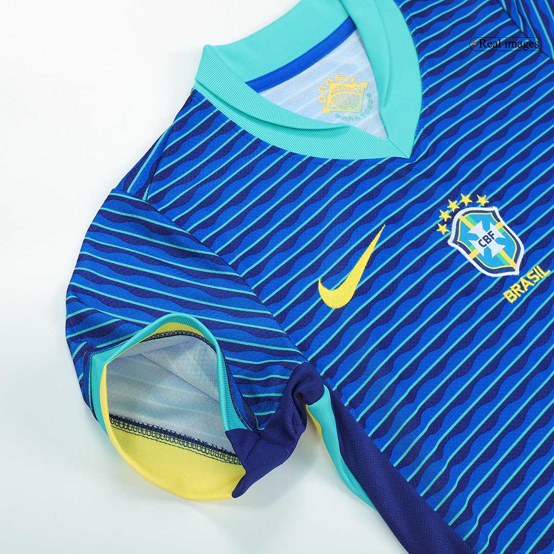 Kit de fútbol visitante de Brasil para niños (camiseta, pantalón corto y medias) Copa América 2024