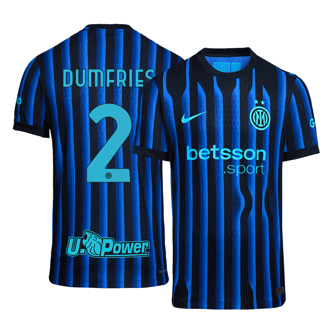 Camiseta de fútbol local auténtica DUMFRIES #2 del Inter de Milán 2025/26