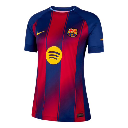 Camiseta de fútbol local del Barcelona para mujer 2025/26 azul y rojo