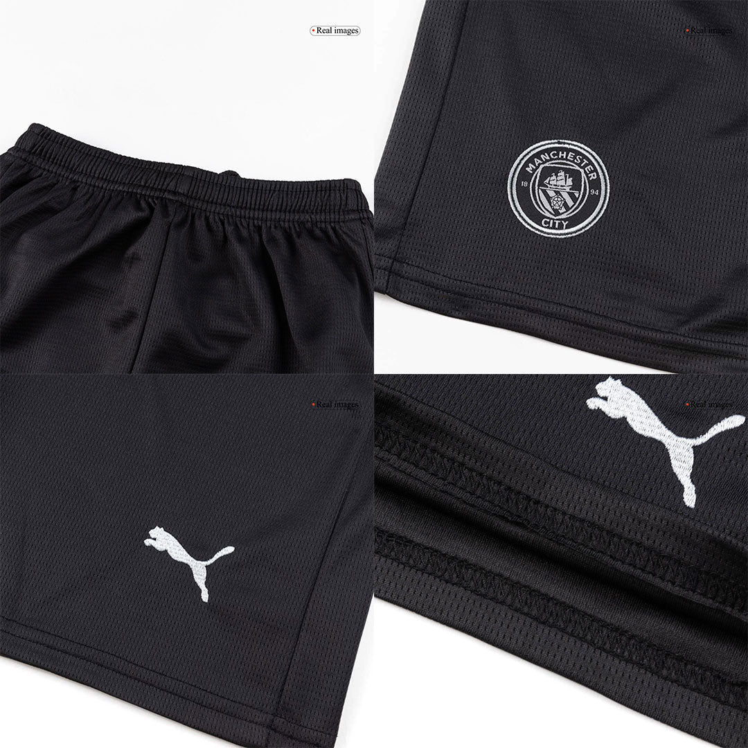 Kit de fútbol visitante del Manchester City para niño (Kit y pantalón corto) 2025/26, color negro