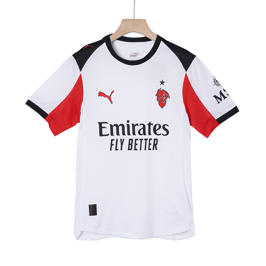 Camiseta de fútbol visitante auténtica del AC Milan 2025/26 blanca