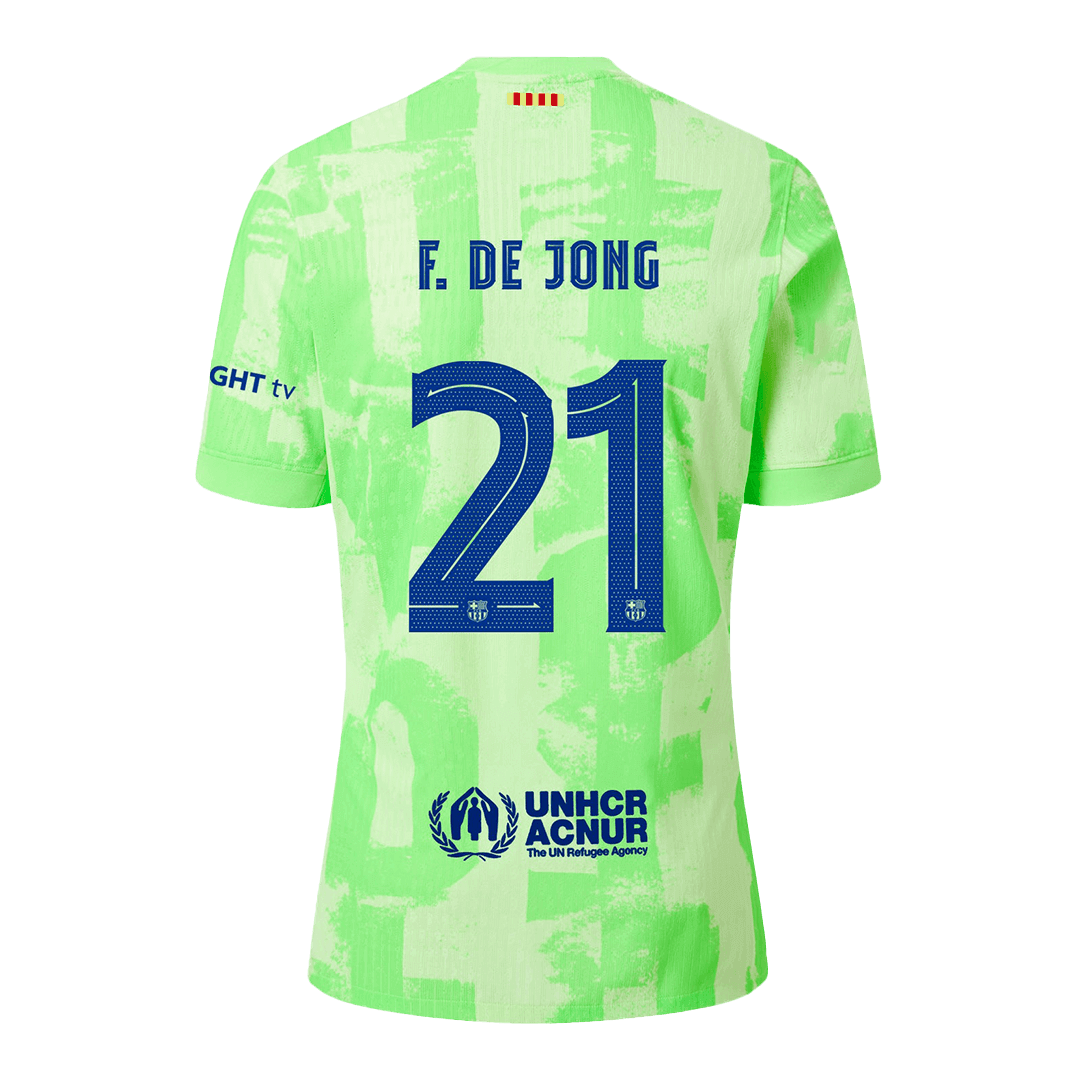 Camiseta de fútbol de visitante auténtica de F.DE JONG #21 del Barcelona 2024/25 - UCL