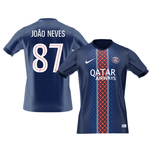 Camiseta de fútbol JOÃO NEVES #87 PSG Primera equipación 2025/26