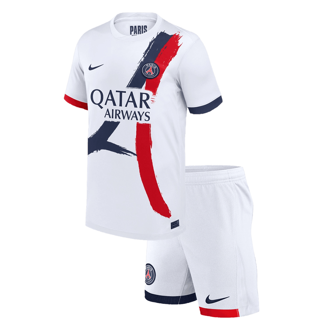 Kit de camiseta de fútbol visitante del PSG para niños (camiseta y pantalones cortos)