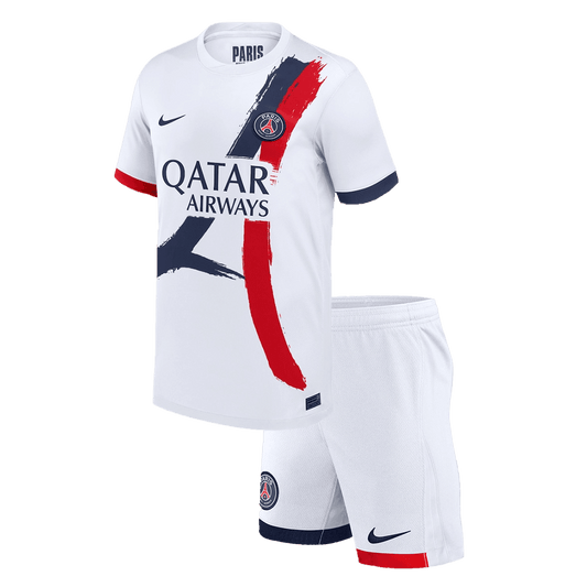 Kit de camiseta de fútbol visitante del PSG para niños (camiseta y pantalones cortos)