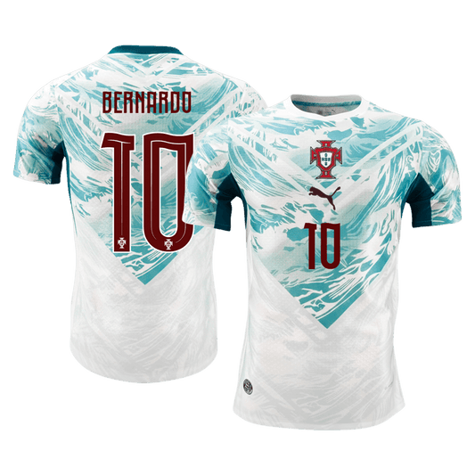 Auténtica camiseta de visitante de la selección portuguesa de Bernardo #10, temporada 2026