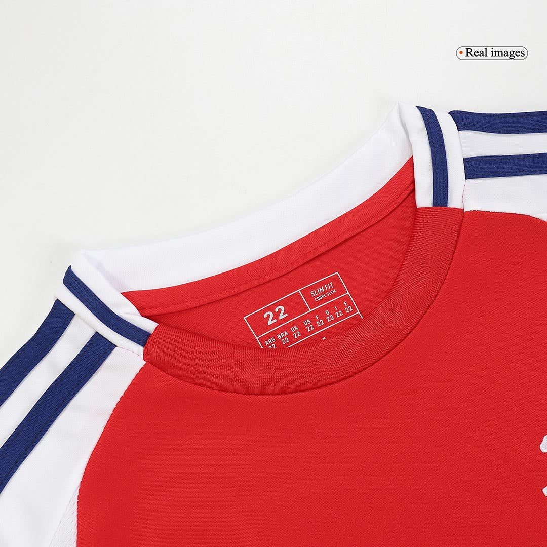 Kit de camiseta de fútbol local del Arsenal para niños (camiseta, pantalones cortos y calcetines)