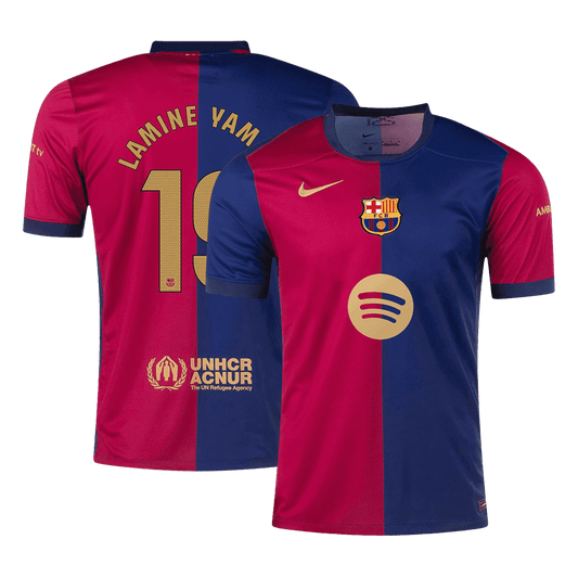 Camiseta de fútbol local del Barcelona LAMINE YAMAL #19 2024/25 - Logotipo de Spotify sin texto