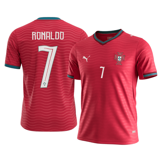 Camiseta de local de Portugal para hombre, número 7, de Ronaldo, para el Mundial 2026.