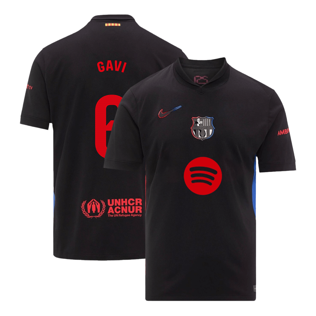 Camiseta de visitante del Barcelona GAVI #6 2024/25 - Logotipo de Spotify sin texto