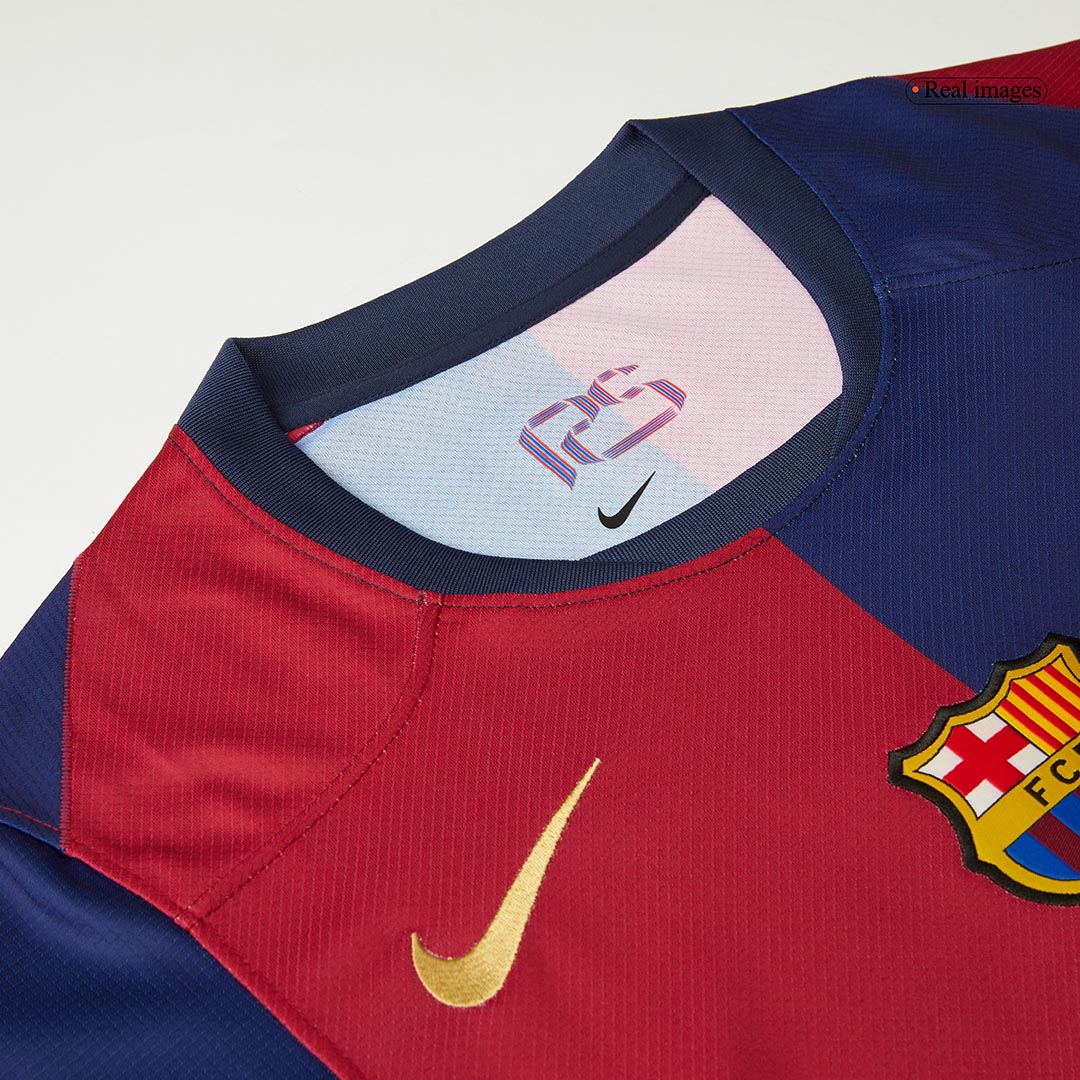 Camiseta de fútbol local del Barcelona RAPHINHA #11 2024/25, roja y azul - UCL