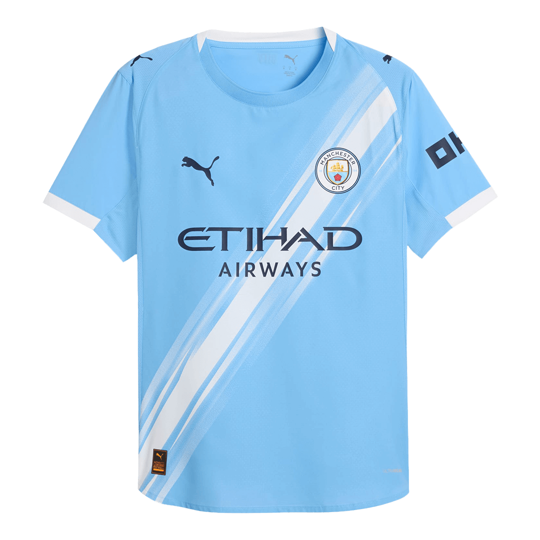 Camiseta de fútbol local auténtica HAALAND #9 del Manchester City 2025/26 azul