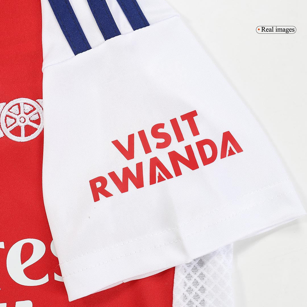 Kit de camiseta de fútbol local del Arsenal para niños (camiseta, pantalones cortos y calcetines)
