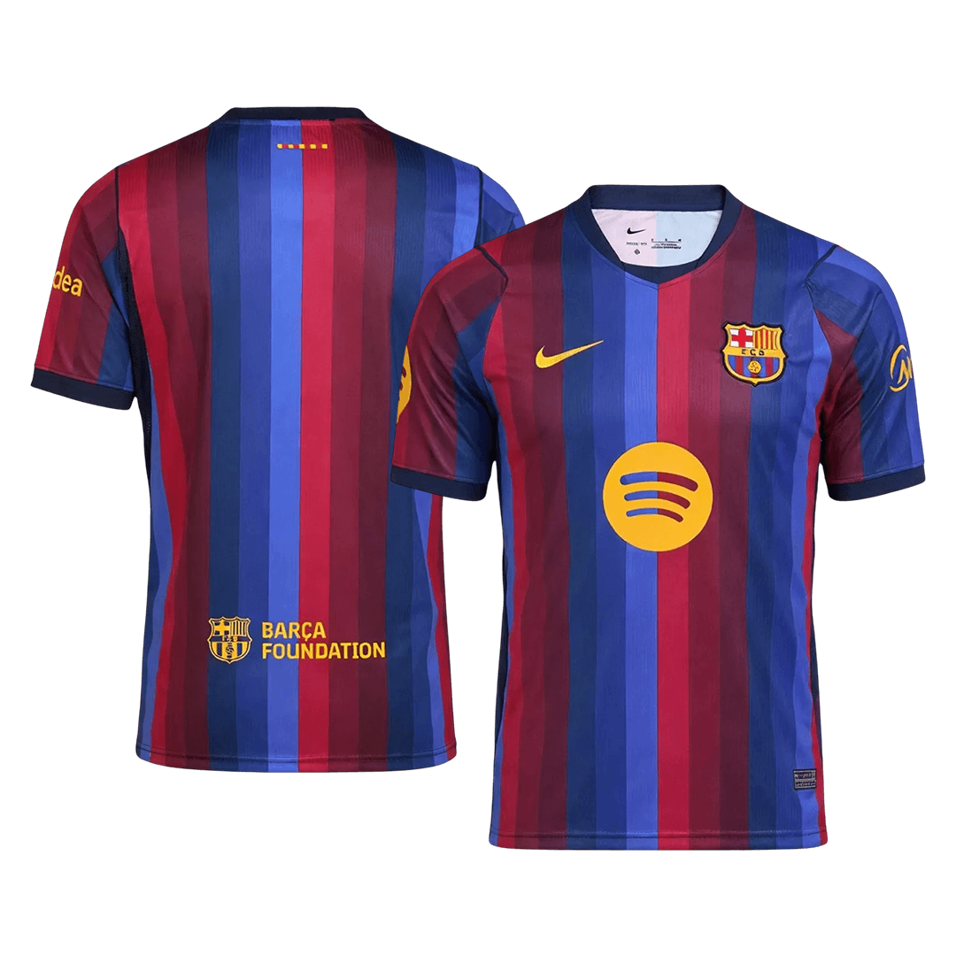 Camiseta de fútbol de manga corta azul y granate para hombre, temporada 26/27, del Barcelona.