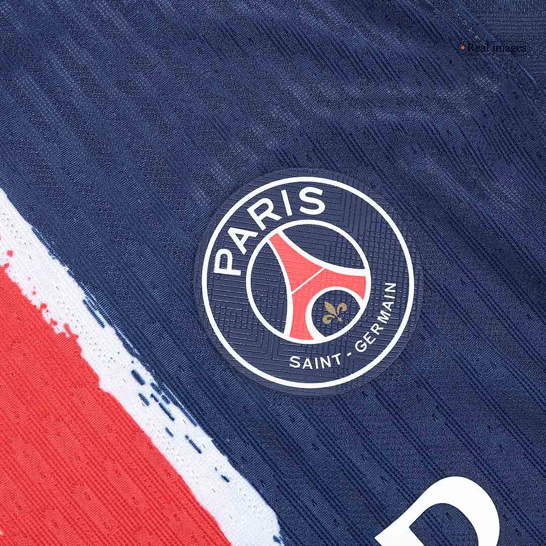 Camiseta de fútbol local auténtica KVARATSKHELIA #7 del PSG 2024/25, azul marino - UCL