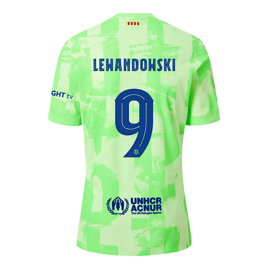 Camiseta de fútbol de visitante del Barcelona 2024/25 de Lewandowski #9 (auténtica) - UCL