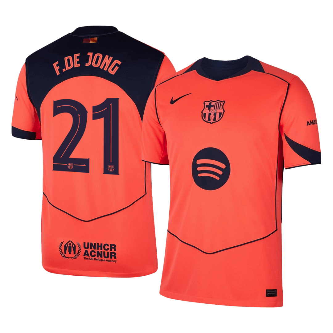Camiseta de fútbol de visitante de F.DE JONG #21 del Barcelona 2025/26 (UCL)