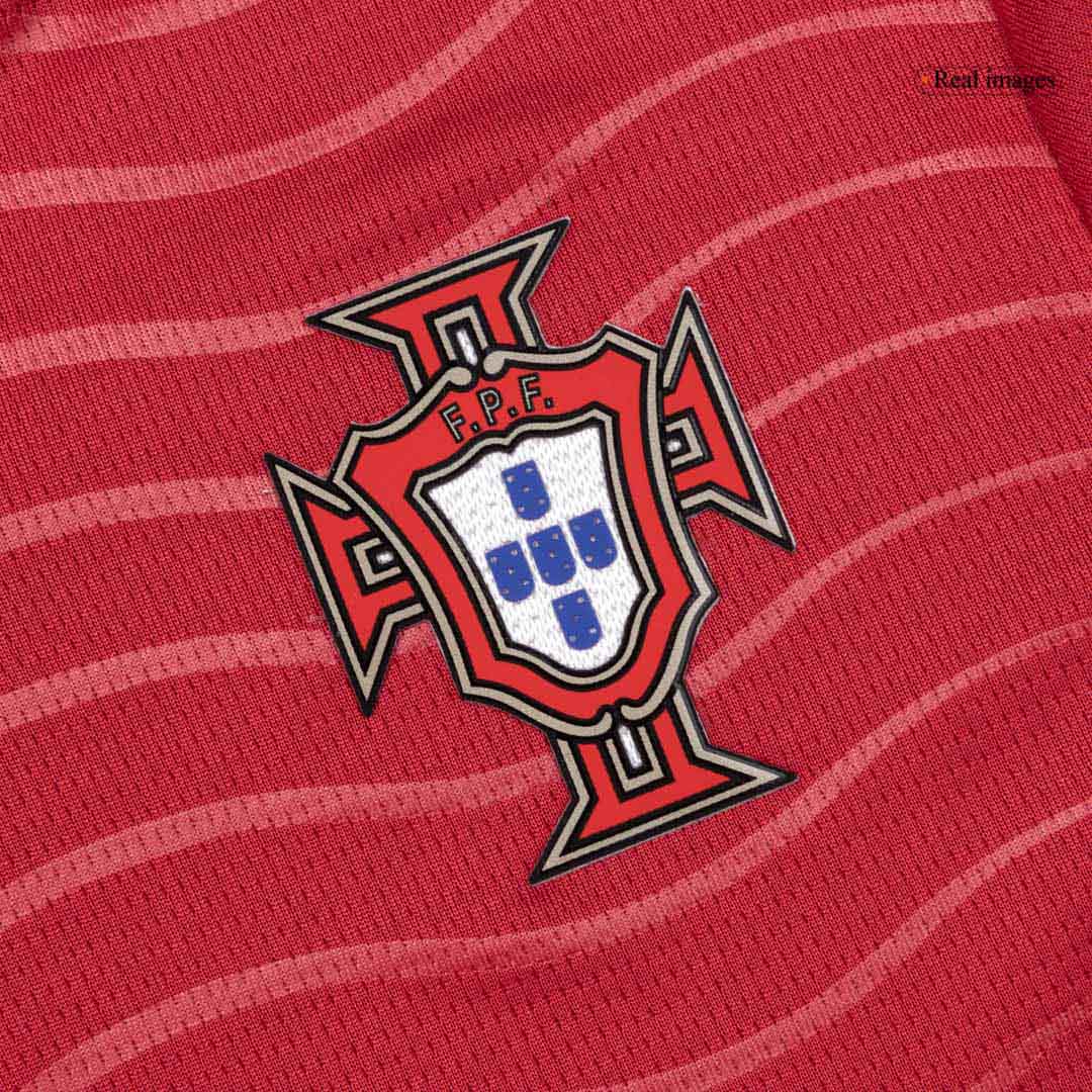 Conjunto infantil de camiseta y pantalón corto de la selección de Portugal de Ronaldo #7 para niños, Mundial 2026, color rojo.