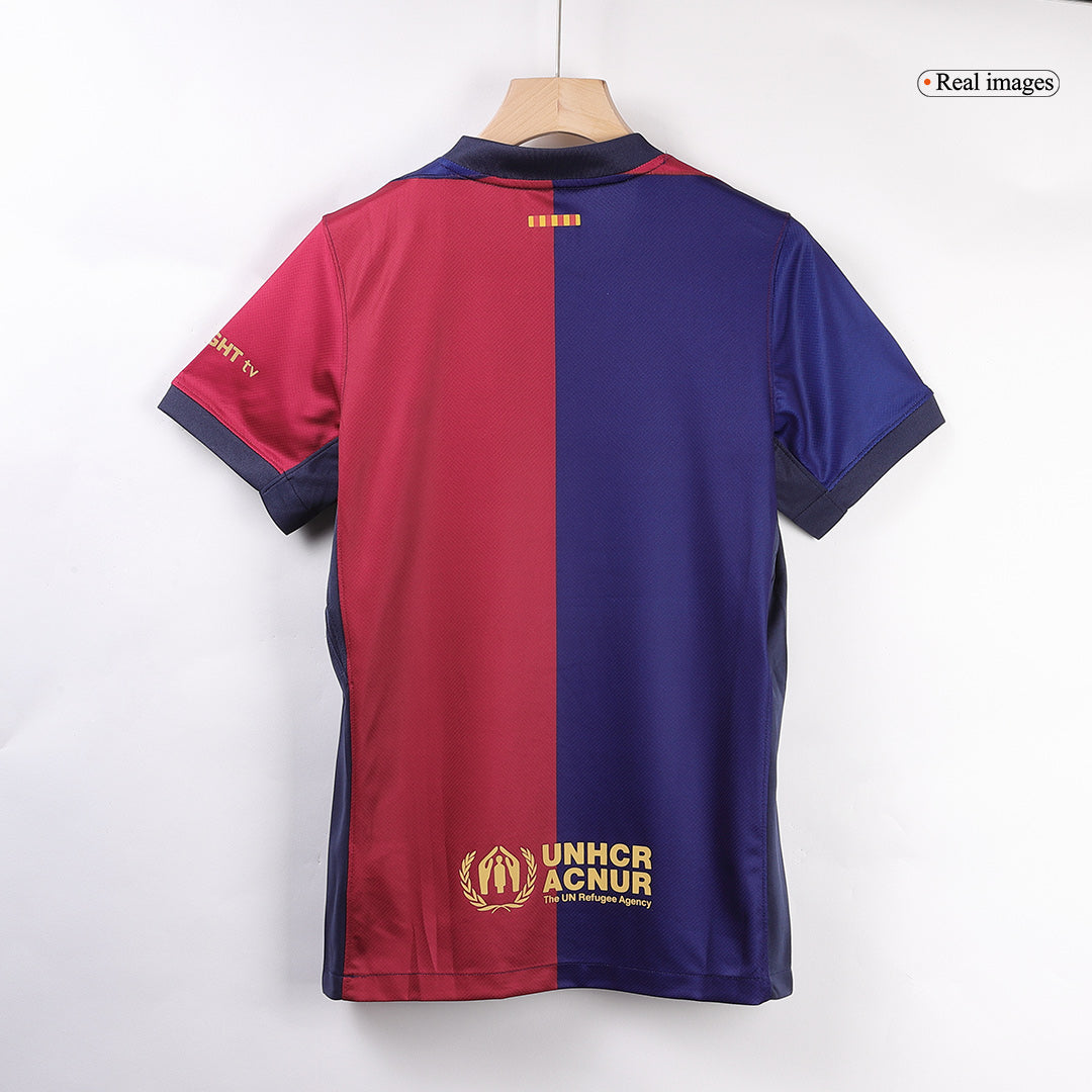 Camiseta de fútbol local del Barcelona Lewandowski #9 2024/25 - Logotipo de Spotify sin texto