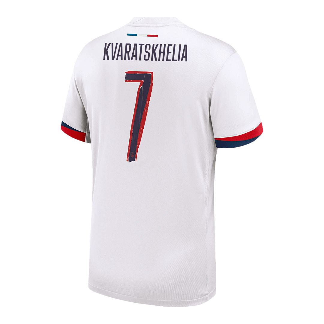 Camiseta de visitante KVARATSKHELIA #7 del PSG 2024/25, blanca - UCL