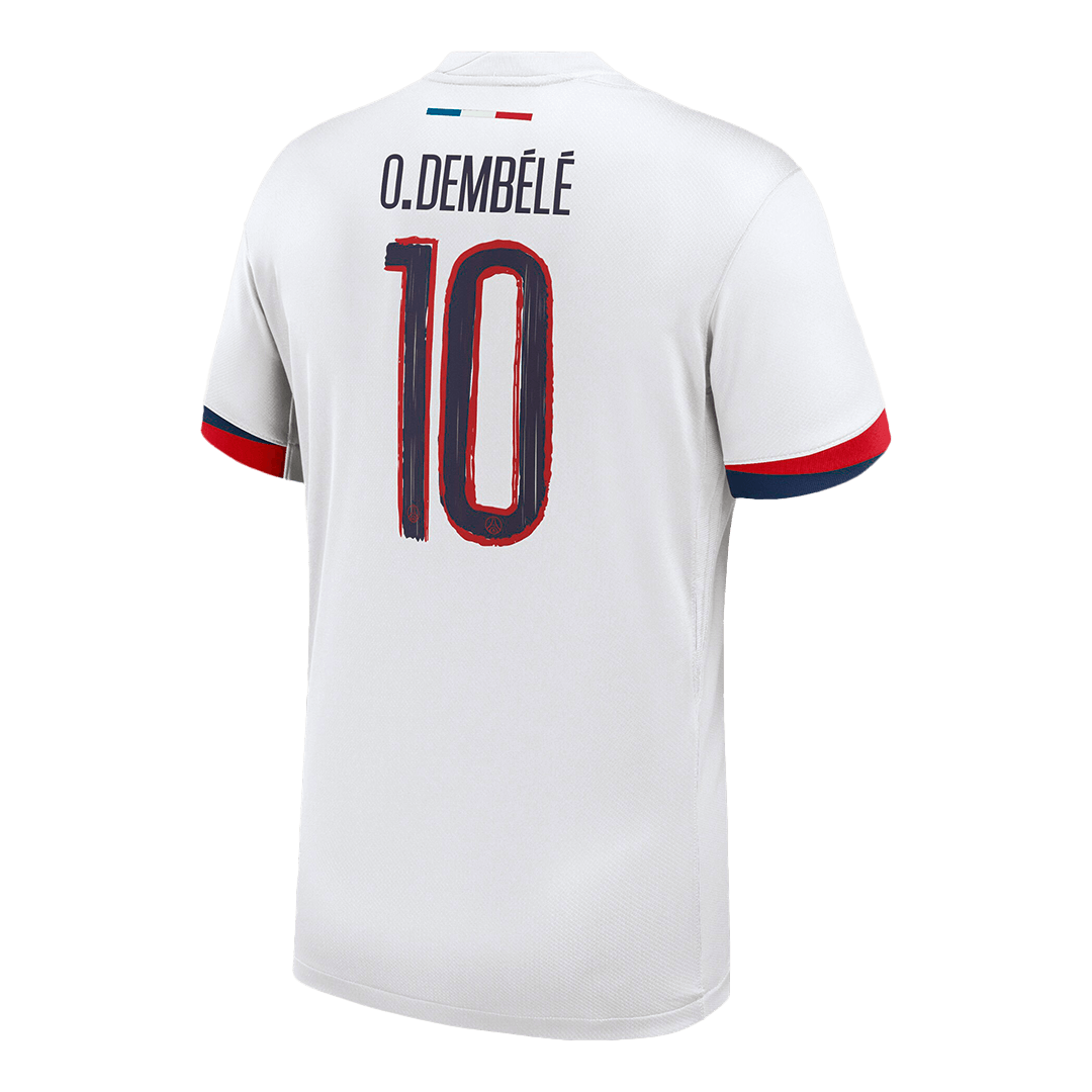 Camiseta de fútbol O.DEMBÉLÉ#10 PSG Segunda equipación 2024/25 Blanca - UCL