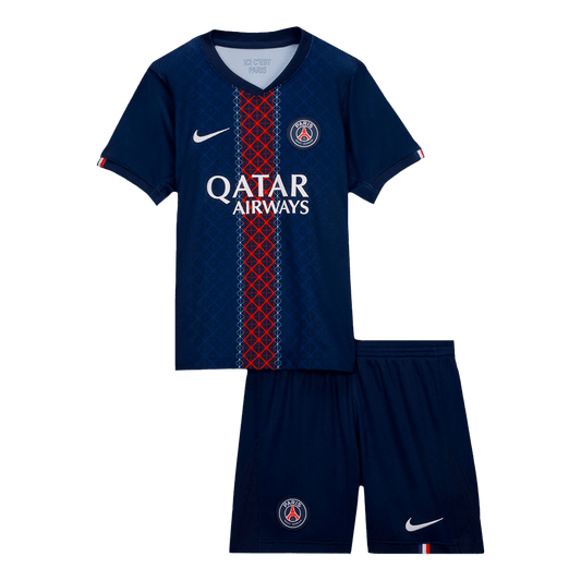 Kit de fútbol local del PSG para niños (Kit y pantalón corto) 2025/26, azul marino
