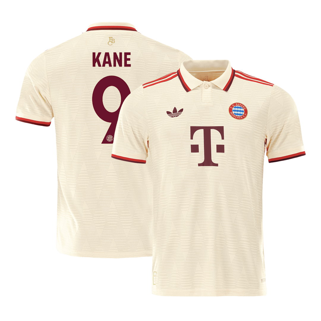 Camiseta de fútbol de visitante auténtica de KANE #9 del Bayern Múnich 2024/25 (UCL)