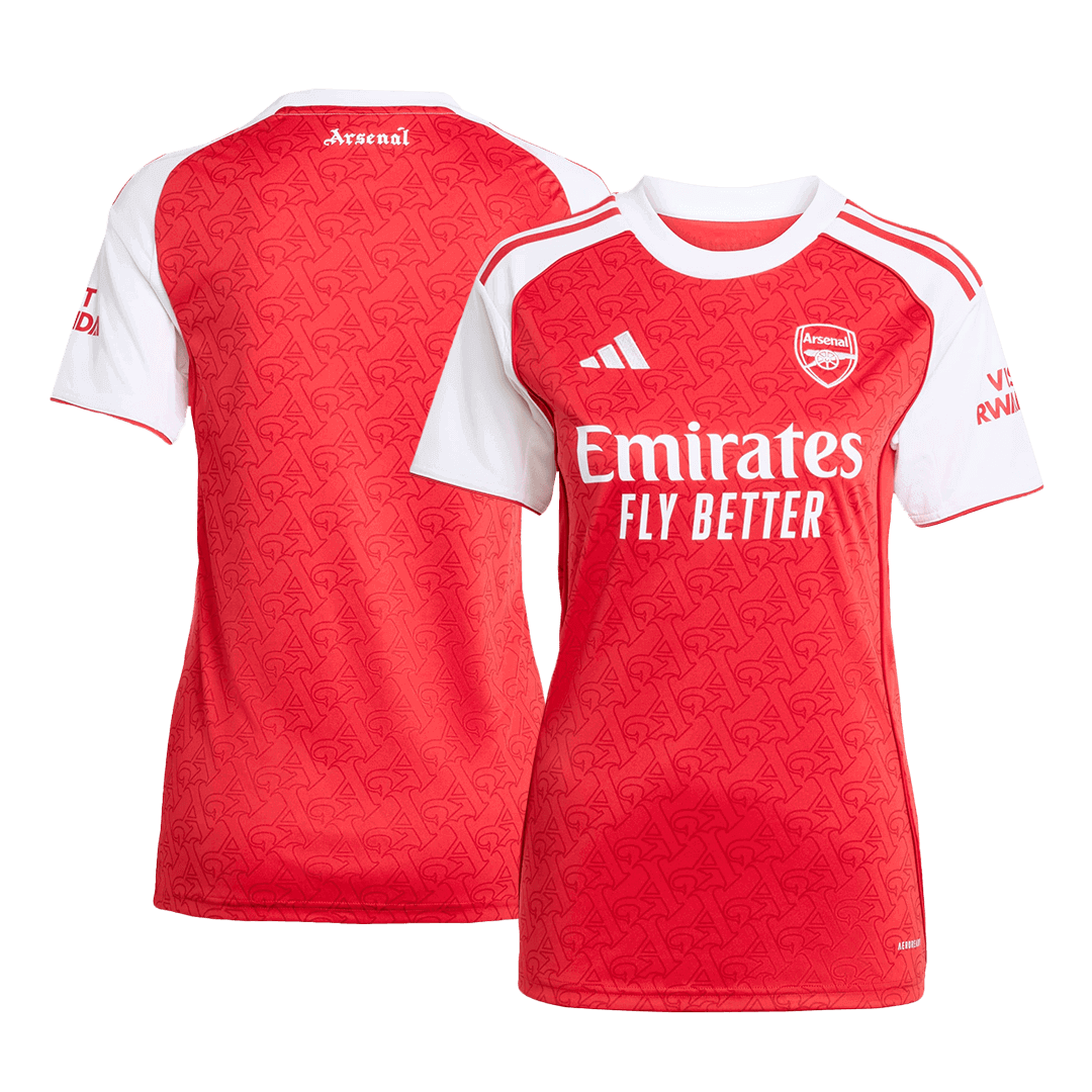 Camiseta de fútbol local del Arsenal para mujer 2025/26, roja