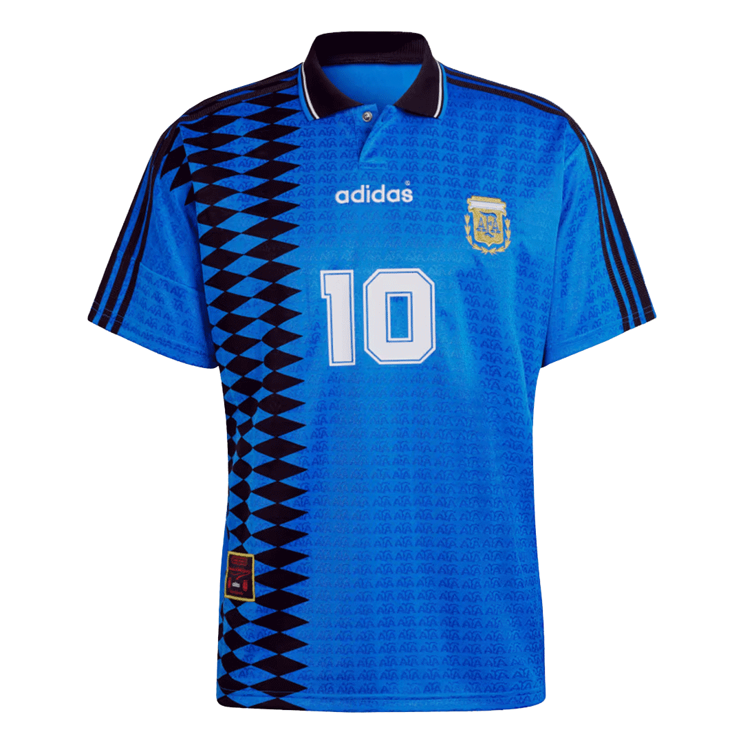 Camiseta de fútbol retro de visitante de Argentina n.° 10 de 1994