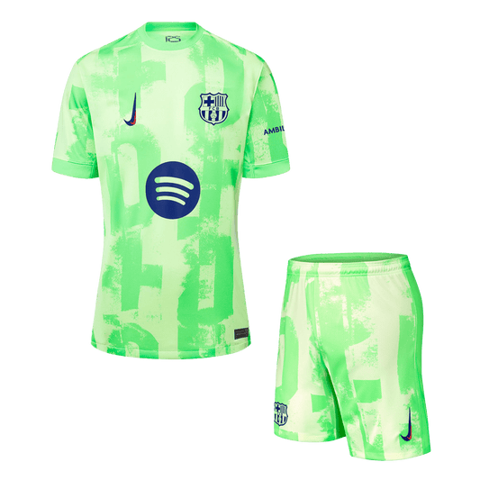 Kit de visitante del Barcelona (Kit + Pantalón) - UCL (Logotipo de Spotify sin texto)