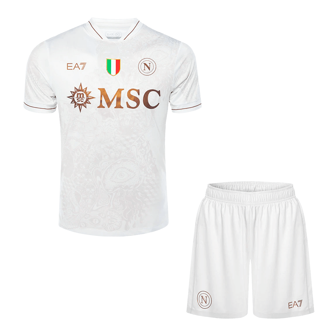 Kit de visitante del Napoli (camiseta y pantalón corto) 2025/26