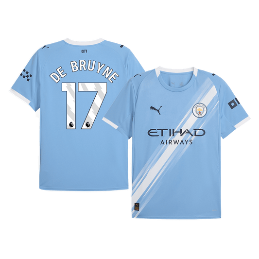 Camiseta de fútbol local del Manchester City DE BRUYNE #17 2025/26 Azul