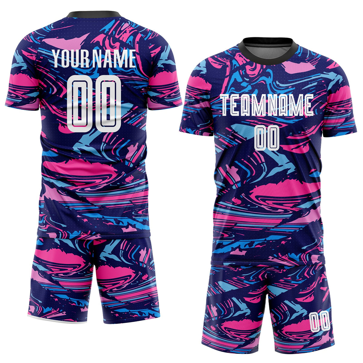 Custom Figure White-Pink Sublimation Soccer Uniform Jersey