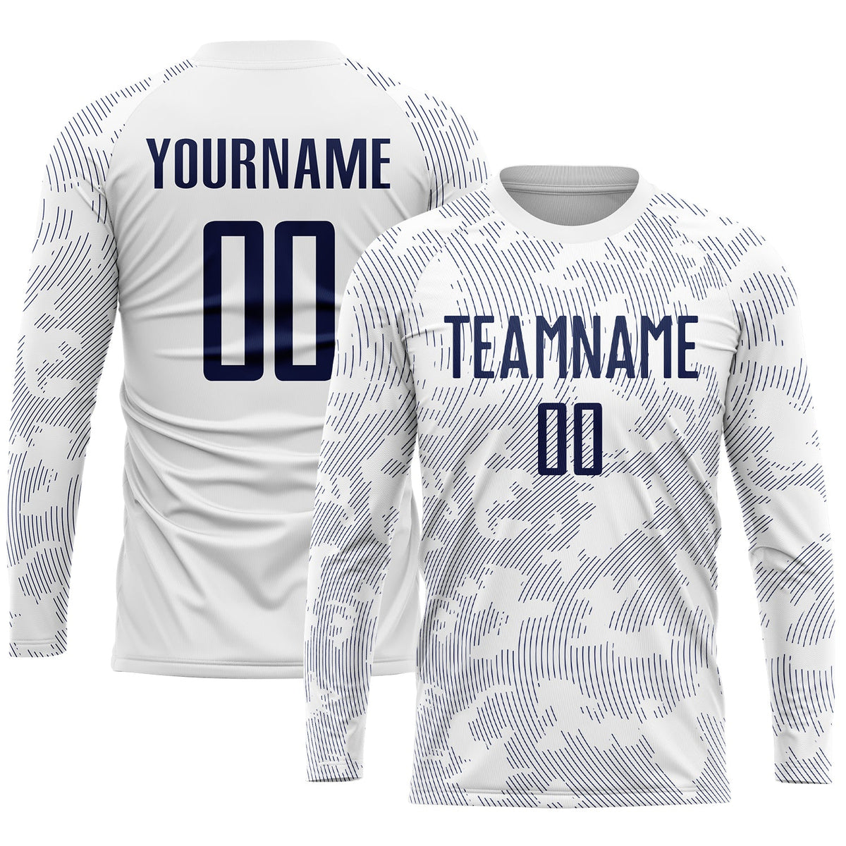 Custom White Navy Sublimation Soccer Uniform Jersey