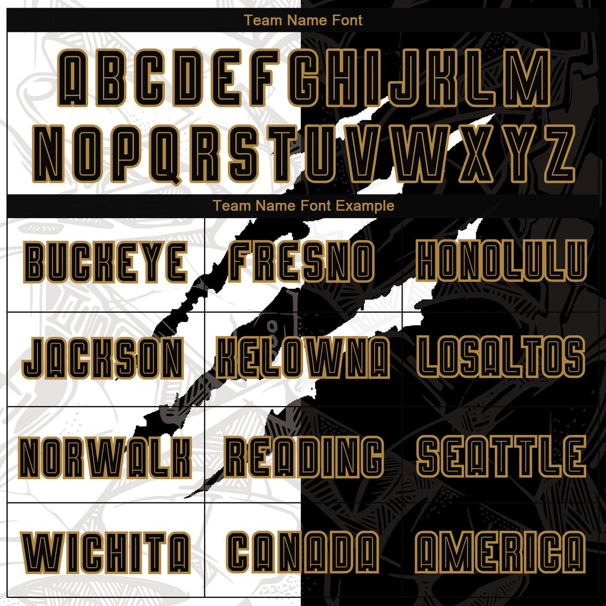 Custom Graffiti Pattern Black-Old Gold Scratch Sublimation Soccer Uniform Jersey