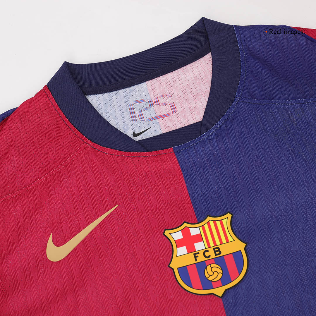 Camiseta de fútbol local auténtica del Barcelona 2024/25 RAPHINHA #11, roja y azul - UCL