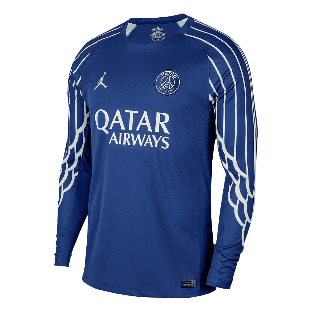 Camiseta de fútbol de manga larga de visitante del PSG 2024/25, color azul marino