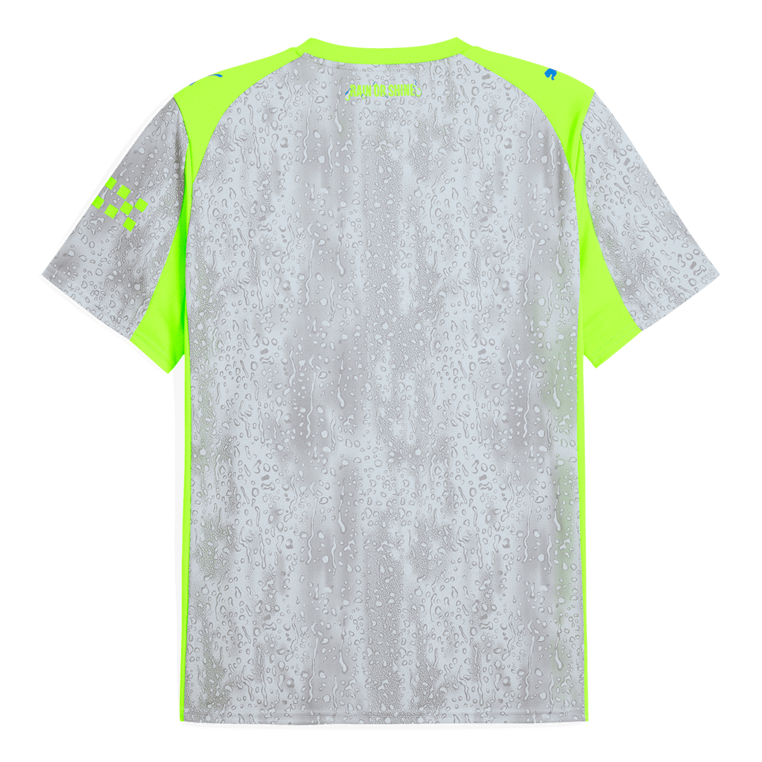 Kit de fútbol visitante del Manchester City (camiseta, pantalón corto y medias) 2025/26