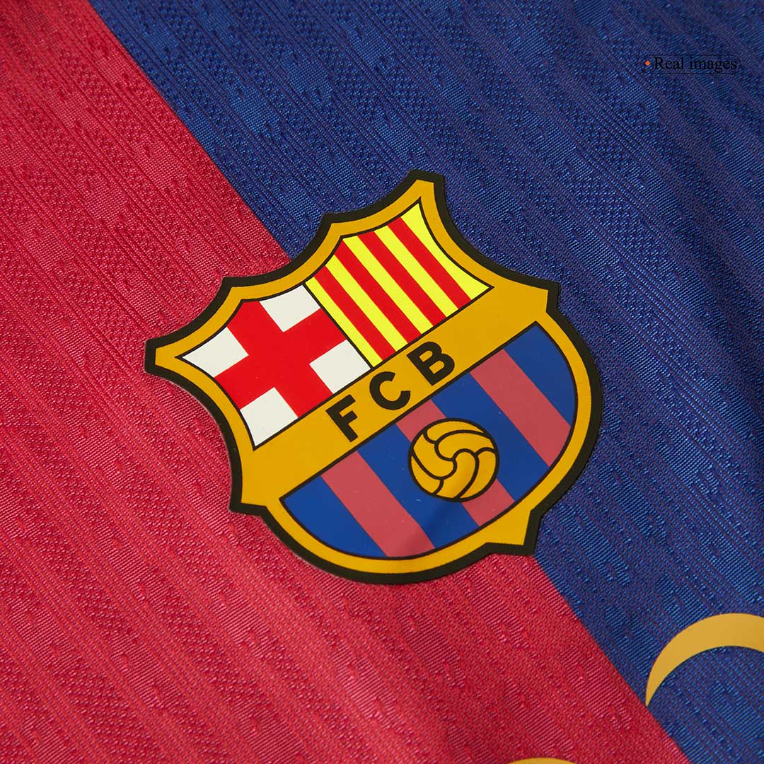 Camiseta de fútbol local auténtica del Barcelona x Travis Scott 2024/25, roja y azul