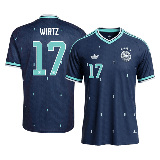 Camiseta de fútbol de visitante de Alemania WIRTZ #17 para el Mundial 2026, color azul marino